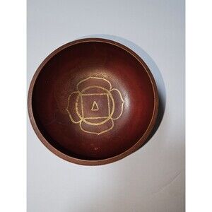 Hand Crafted Tibetan 2" x 3.5" inch Singing Bowl Dark Red Hand Crafted